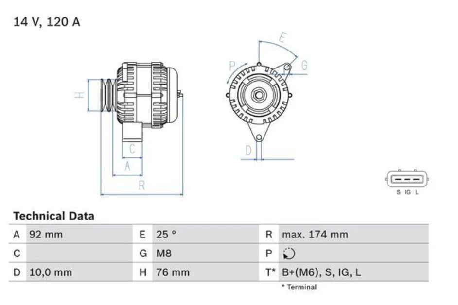120 AMP Alternator Hiace 1KZT- 1993-2004 - Image 5