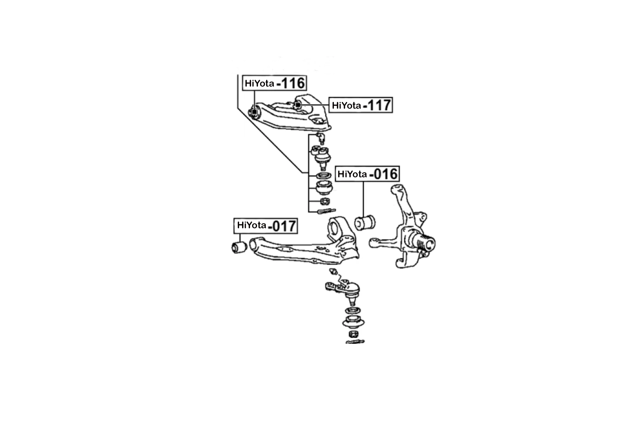Bushing UPPER Front control arm Delica L400 1994-2006 - Image 2