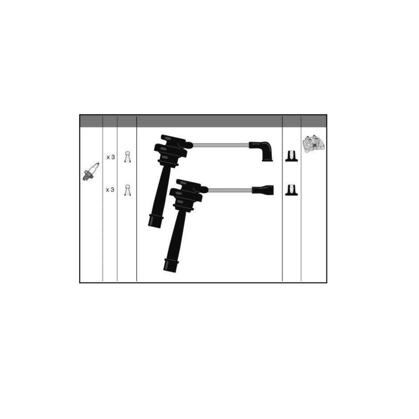 Ignition Cable Set GAS V6 Delica L400 - Set of 6 - Image 2