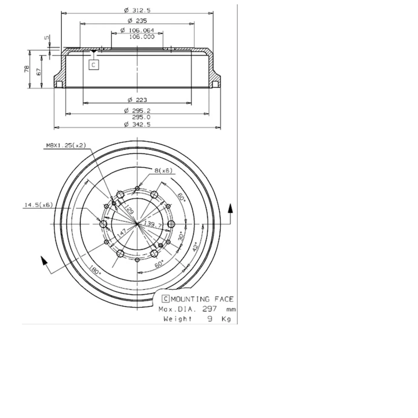 Rear Brake Drum Hiace 2004-2018 All Models - Image 4