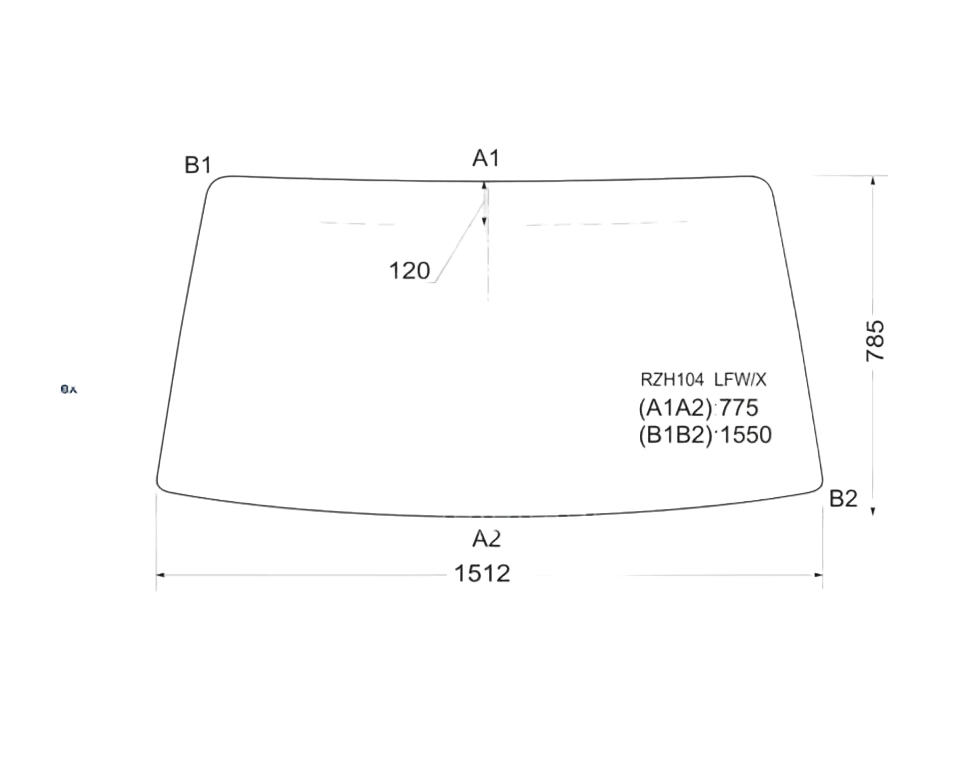 Windshield Hiace 1989-2004 NEW - Gasket style - Image 2
